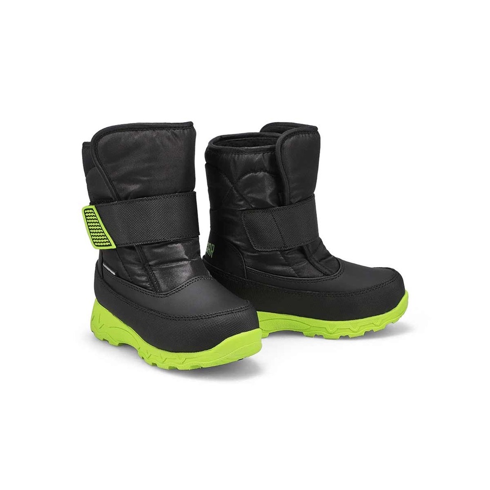 Size 10 kids Cougar Kids Black and Lime Green Winter Boots